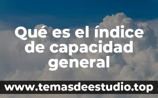 Qué es el número índice en estadística 5 Qué es el índice de capacidad general