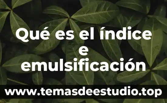 Qué es un tabla de contenido índice generar 3 Qué es el índice e emulsificación