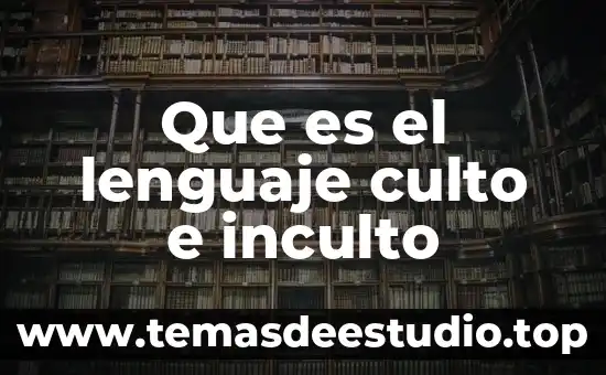 Que es el lenguaje culto e inculto