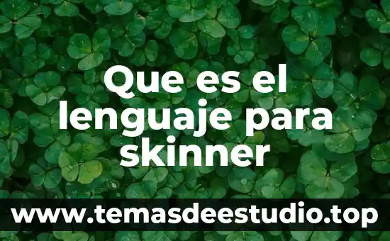 Que es el lenguaje para skinner
