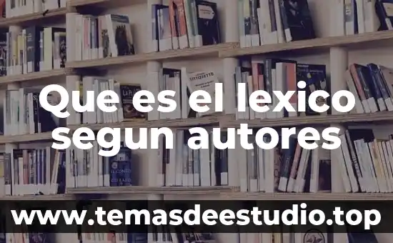 Que es el lexico segun autores