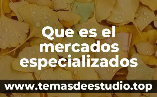 Qué es una hipótesis en investigación de mercados 6 Que es el mercados especializados