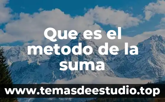 Que es el metodo de la suma