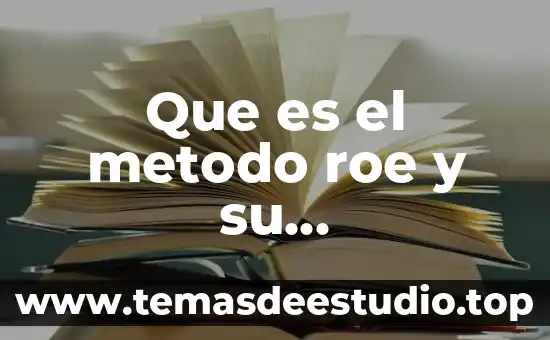 Libros sobre que es conocimiento 7 Que es el metodo roe y su interpretacion