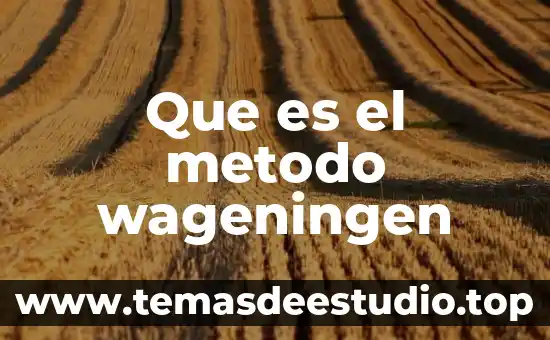 Que es el metodo wageningen