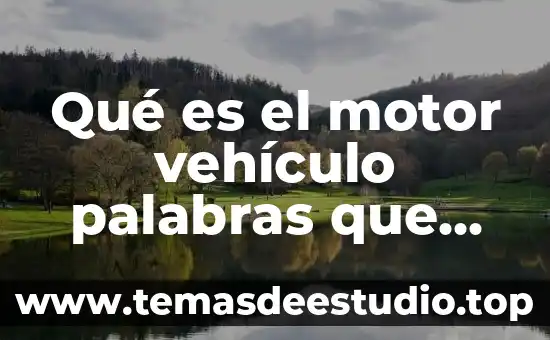 Qué es el motor vehículo palabras que definan