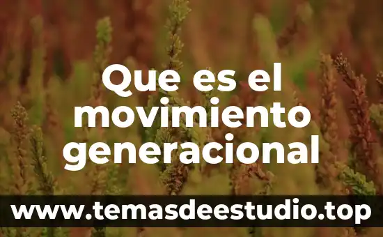 Que es el movimiento generacional