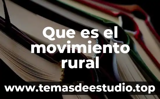 Que es rural y urbano en el arte 3 Que es el movimiento rural