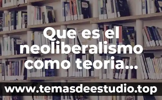 Que es el neoliberalismo como teoria economica