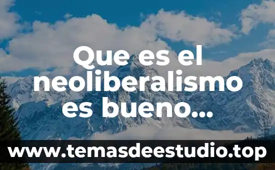 Que es el neoliberalismo es bueno México
