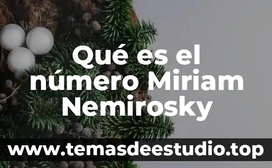 Qué es número en español 8 Qué es el número Miriam Nemirosky
