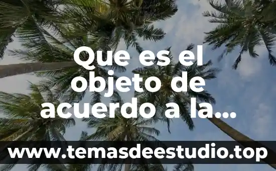 Que es el objeto de acuerdo a la logica
