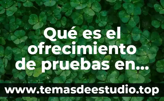 Qué es el ofrecimiento de pruebas en civil concepto