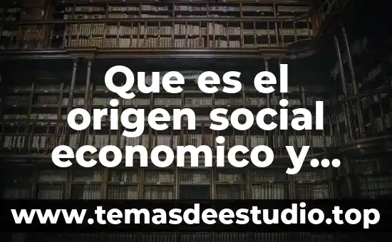 Que es el origen social economico y etnico