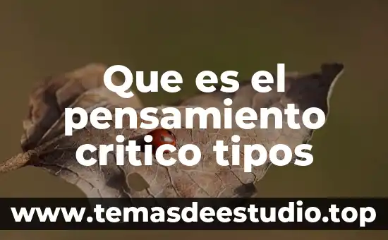 Que es el pensamiento critico y caracteristicas 7 Que es el pensamiento critico tipos