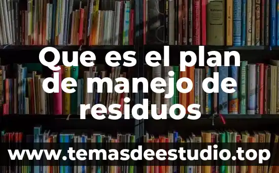 Que es el plan de manejo de residuos