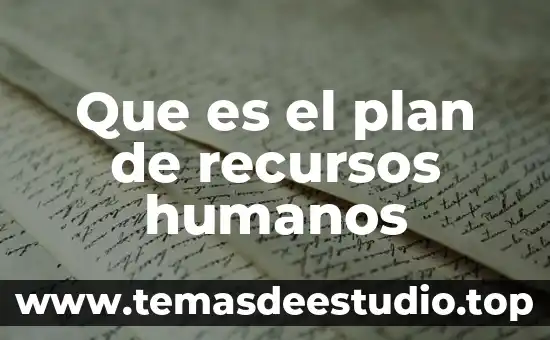 Que es razonamiento de recursos 4 Que es el plan de recursos humanos