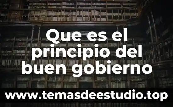 Que es el amor como principio de vida 8 Que es el principio del buen gobierno