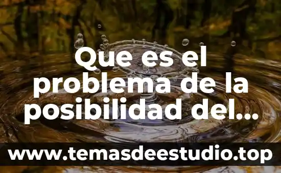 Que es el problema de la posibilidad del conocimiento