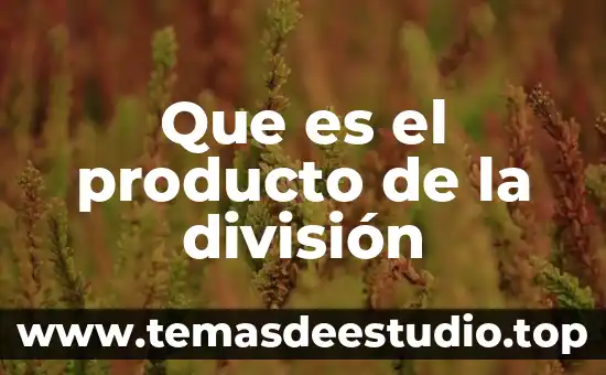 Que es el producto de la división