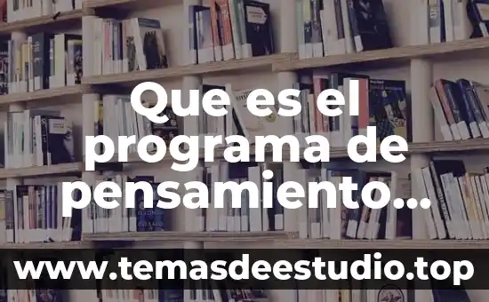 Que es un programa de atencion prehospitalaria 4 Que es el programa de pensamiento productivo