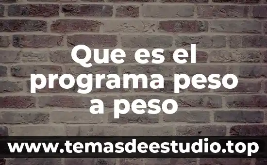 Qué es el programa proyect 8 Que es el programa peso a peso