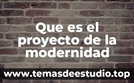 Que es modernidad segun un autor 3 Que es el proyecto de la modernidad