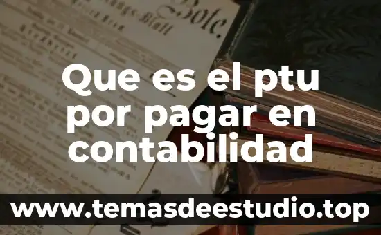 Que es el ptu por pagar en contabilidad