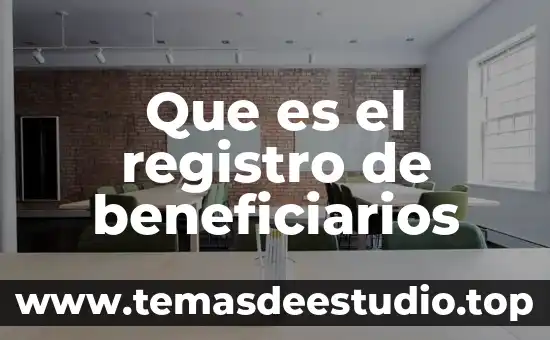 Que es registro conductual 5 Que es el registro de beneficiarios