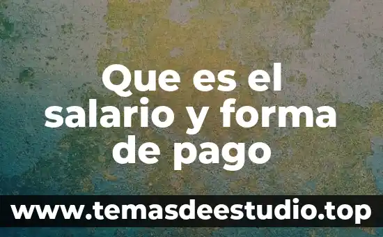 Que es el salario y forma de pago