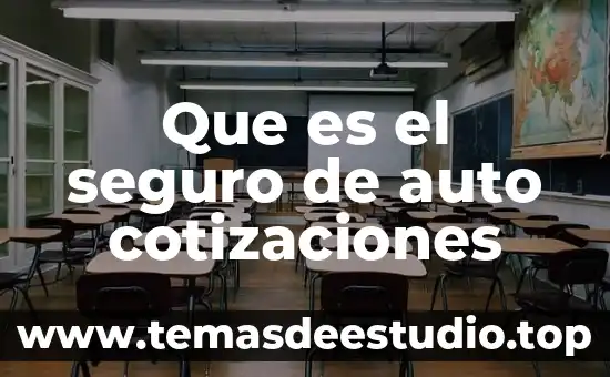 Que es el seguro de auto cotizaciones
