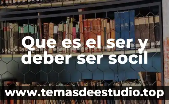 Que es el ser y deber ser socil
