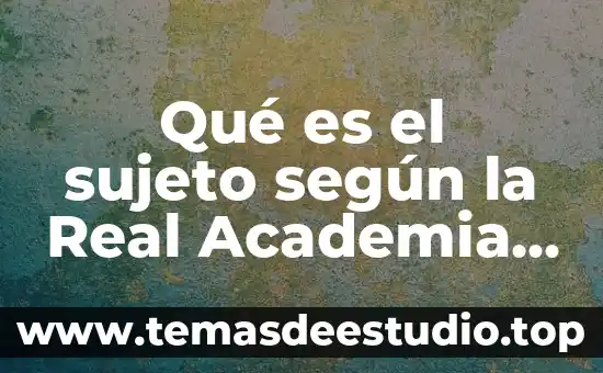 Qué es un sistema diccionario de la real academia española 8 Qué es el sujeto según la Real Academia Española