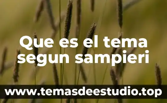 Que es el planteamiento del problema hernandez sampieri 5ta edicion 7 Que es el tema segun sampieri