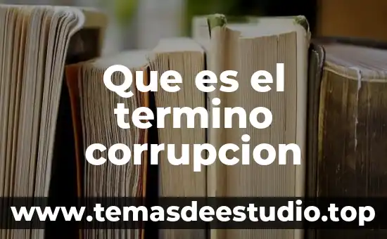 Que es el termino corrupcion