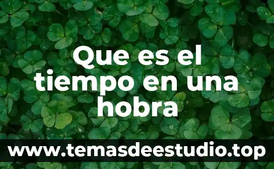 Que es tiempo de fabricación 6 Que es el tiempo en una hobra