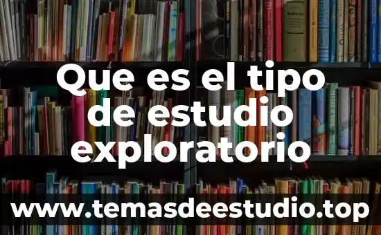 Qué es el concepto de formación 4 Que es el tipo de estudio exploratorio