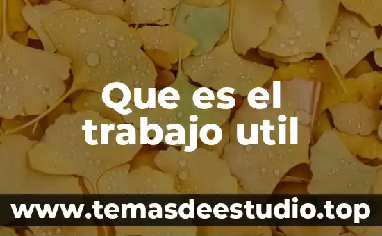 Que es el trabajo util
