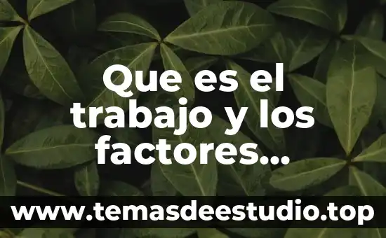 Que es hoja de trabajo en excel concepto 4 Que es el trabajo y los factores satisfactores