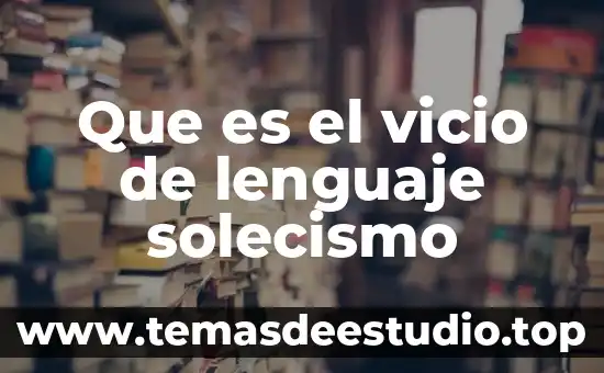 Que es el vicio de lenguaje solecismo