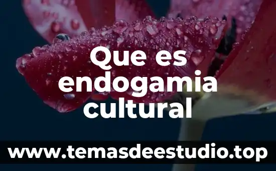 Que es endogamia cultural