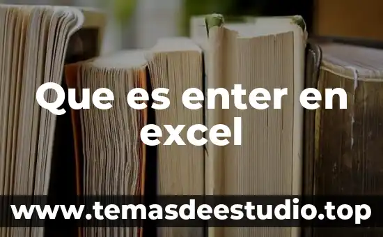 Que es enter en excel