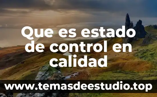 Que es estado de control en calidad