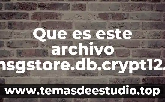 Que es mi patrimonio personal 5 Que es este archivo msgstore.db.crypt12 en mi telefono sansumg