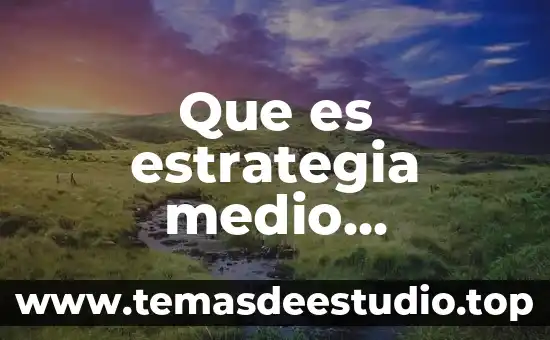 Que es estrategia medio ambiental espectativas y ventajas