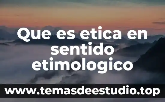Programas de ética que es 4 Que es etica en sentido etimologico