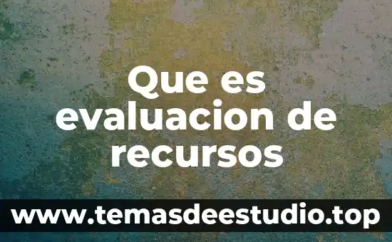 Que es recursos terciarios 8 Que es evaluacion de recursos