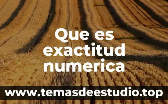 Que es exactitud numerica