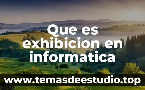 Que es exhibicion en informatica