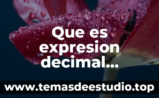 Que es expresion decimal ejemplo